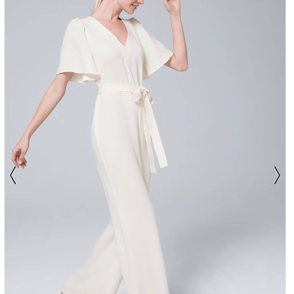 White House Black Market Cream Jumpsuit